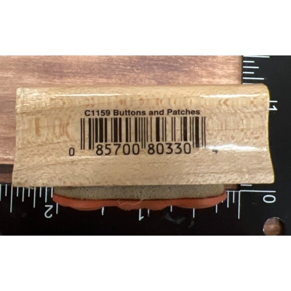 1997 Buttons & Patches Wood Mounted Rubber Stamp Hero Arts C1159 Sewing - Picture 3 of 4